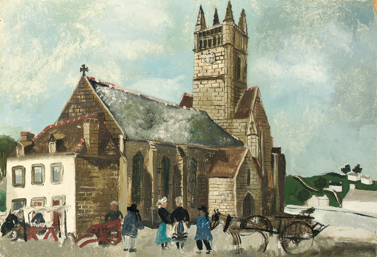 Église et marché, Bretagne - Christopher Wood