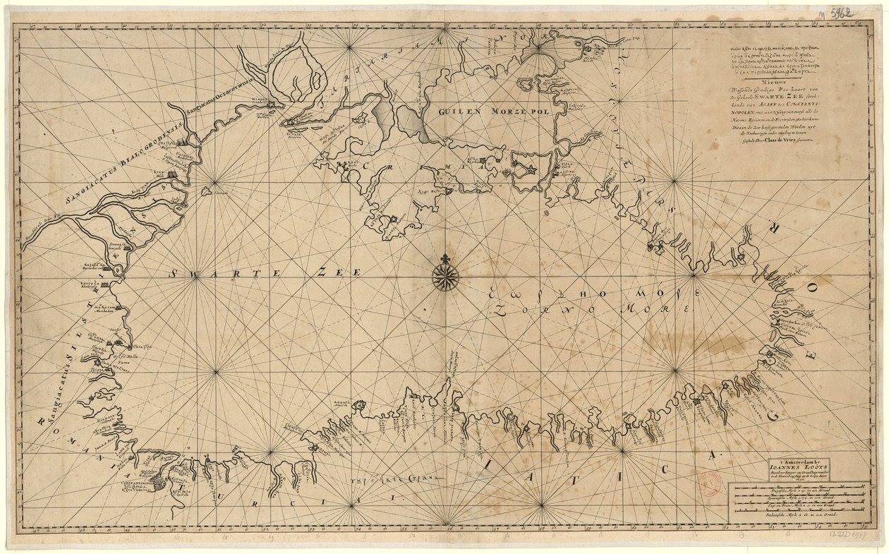 Nouvelle carte marine graduée de la mer Noire entière s