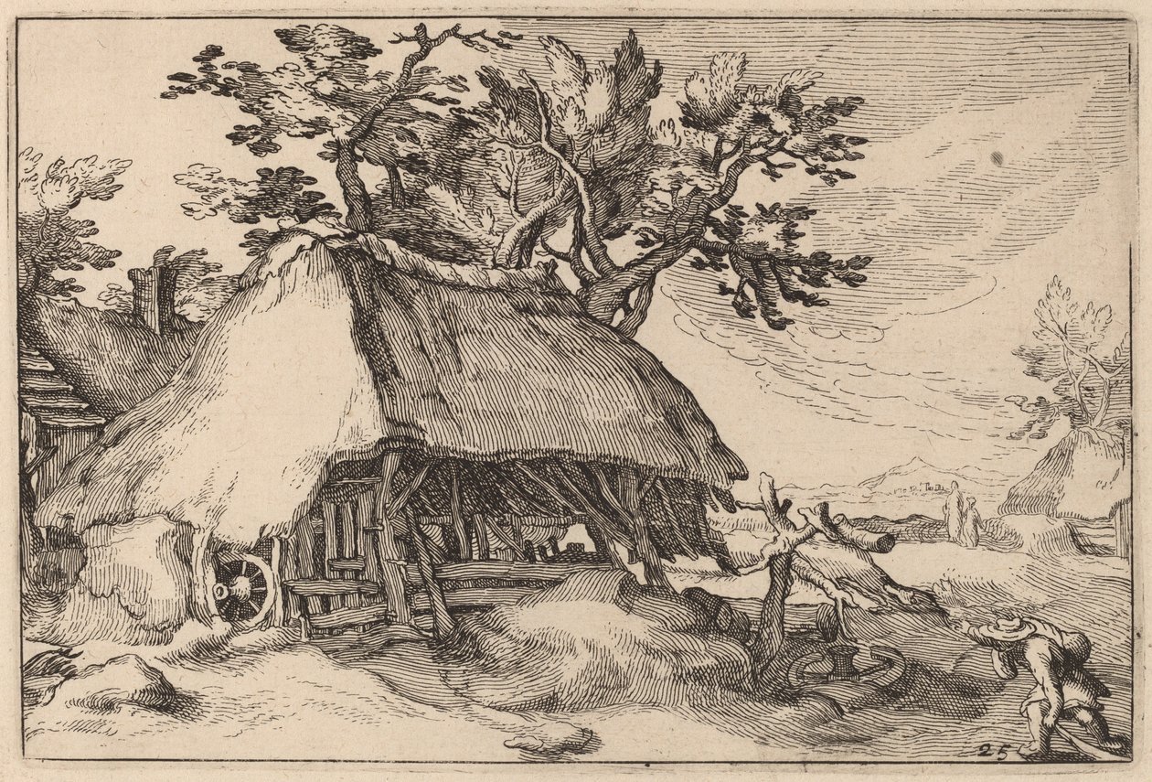 Une grange - Claes Jansz Visscher after Abraham Bloemaert after Boëtius Adams Bolswert
