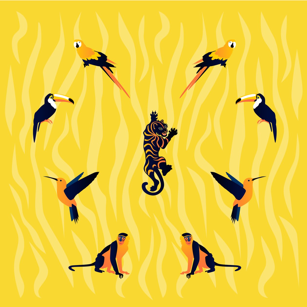Animaux jaune et noir - Claire Huntley
