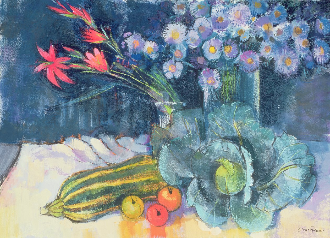 Nature morte avec fruits et fleurs - Claire Spencer