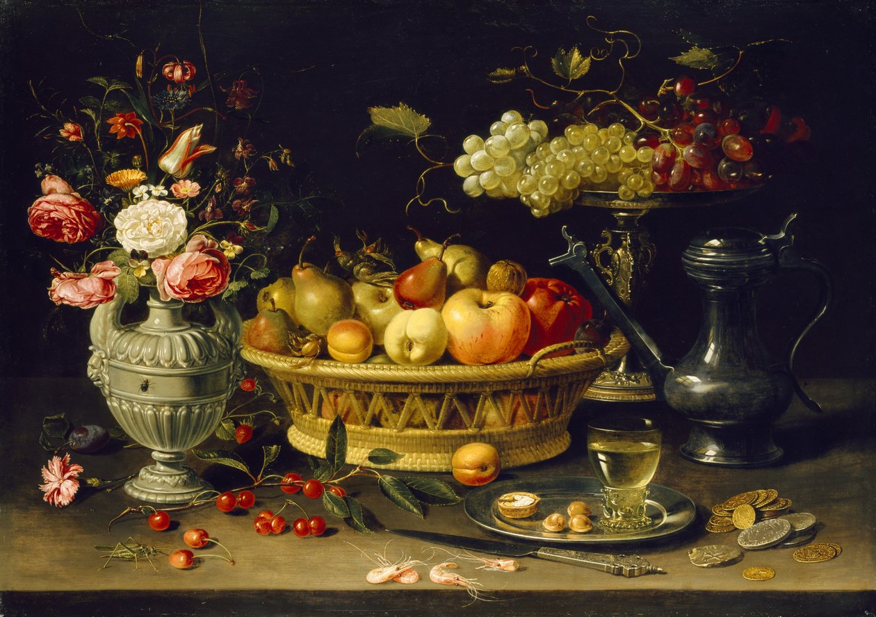 Nature morte de fruits et de fleurs, 1608 - 1621 - Charlotte Evans