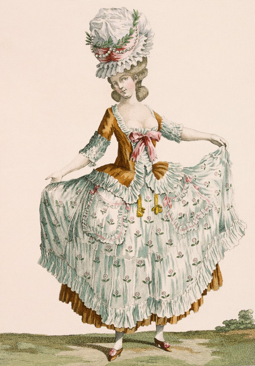 Robe de soirée pour dames, gravée par Voysard, planche no.64 de 