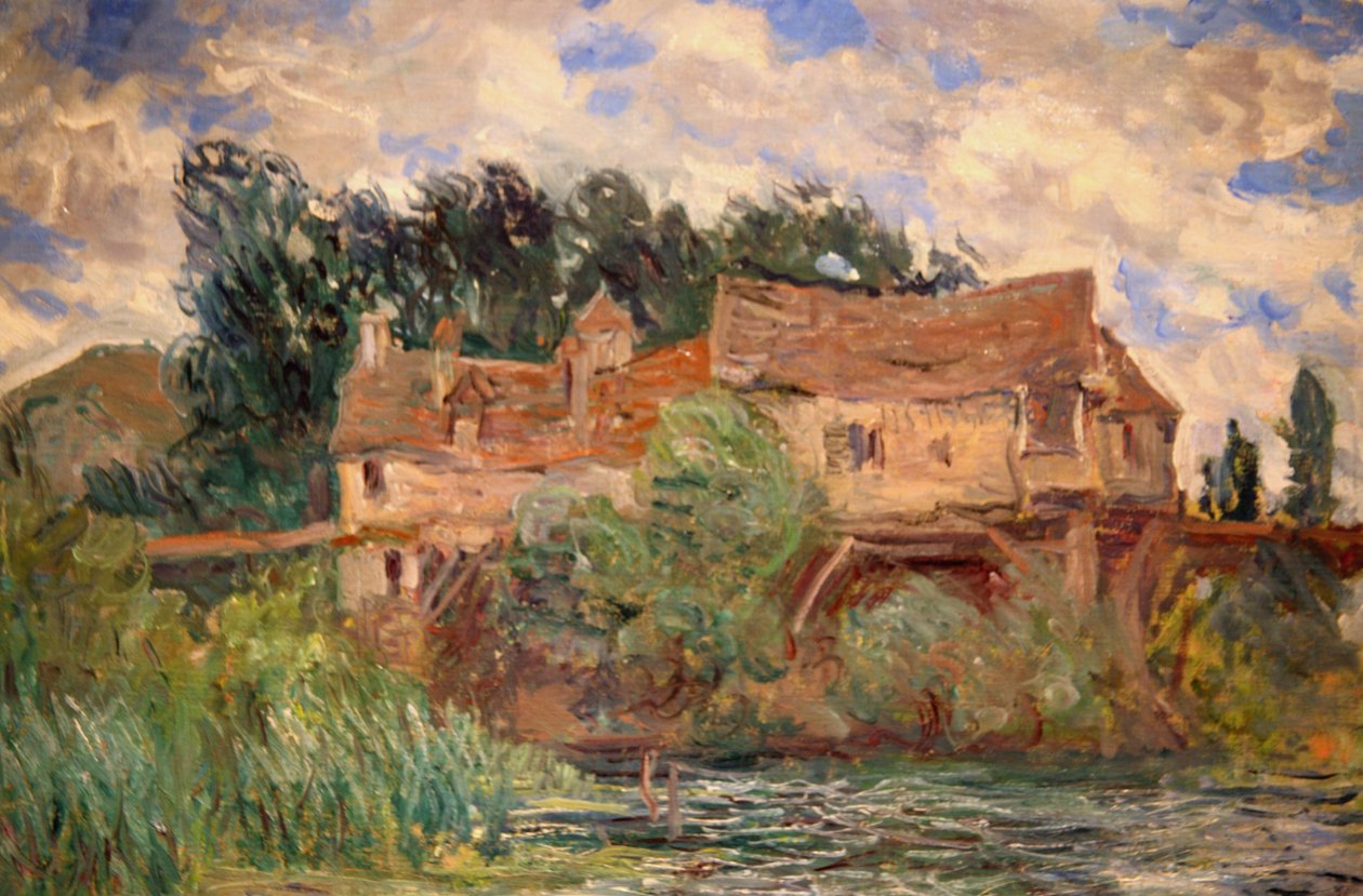 Maisons sur le vieux pont à Vernon vers 1883 - Claude Monet