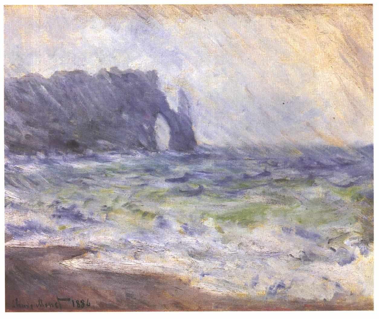 Pluie à Étretat - Claude Monet