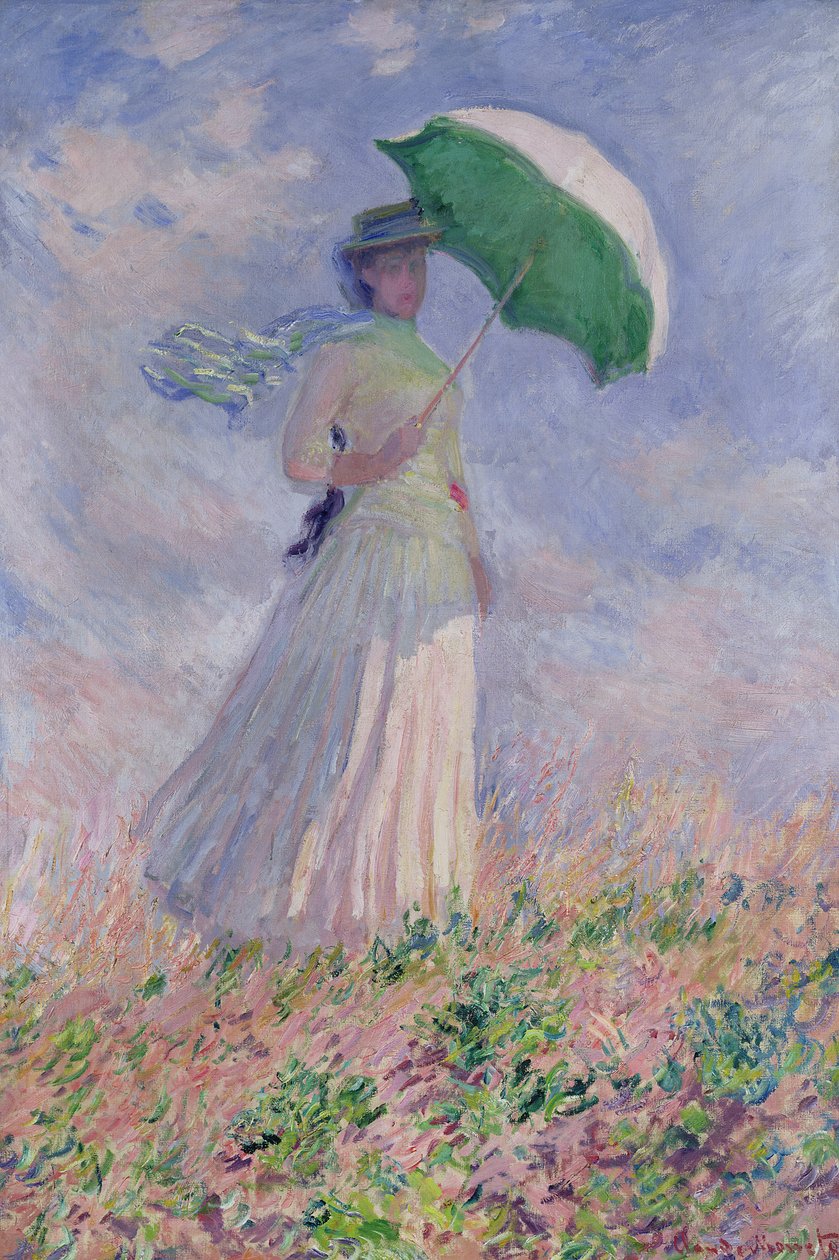 Femme avec une ombrelle tournée vers la droite, 1886 - Claude Monet
