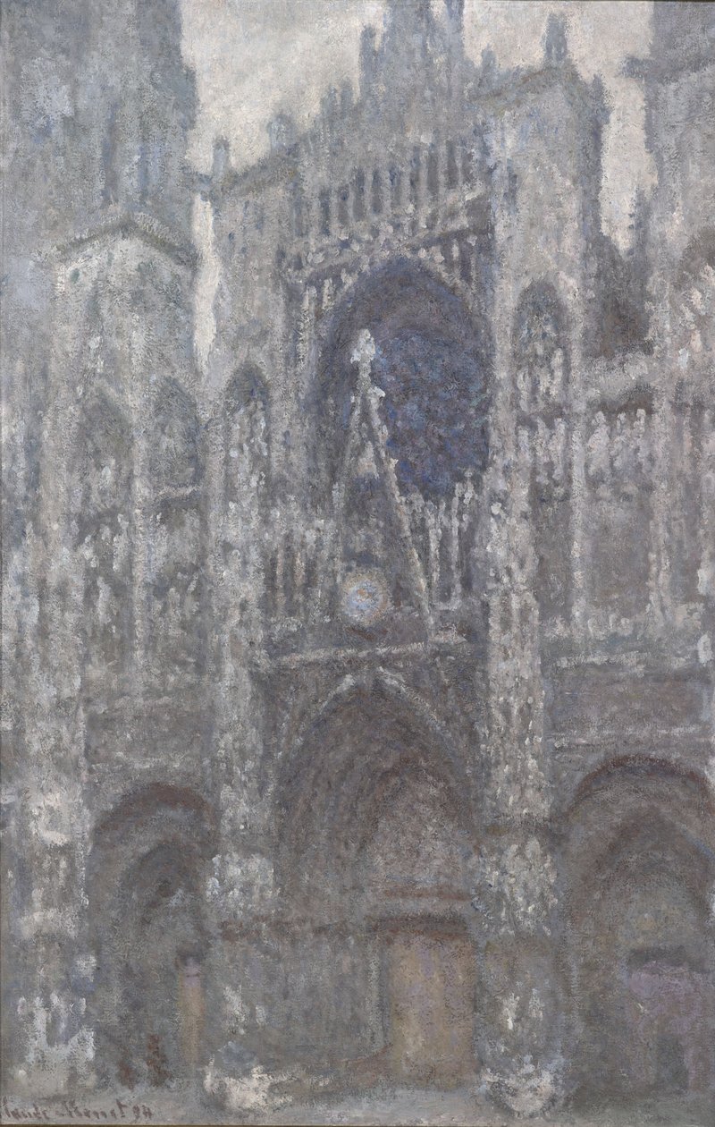 La cathédrale de Rouen. Le portail, temps gris - Claude Monet
