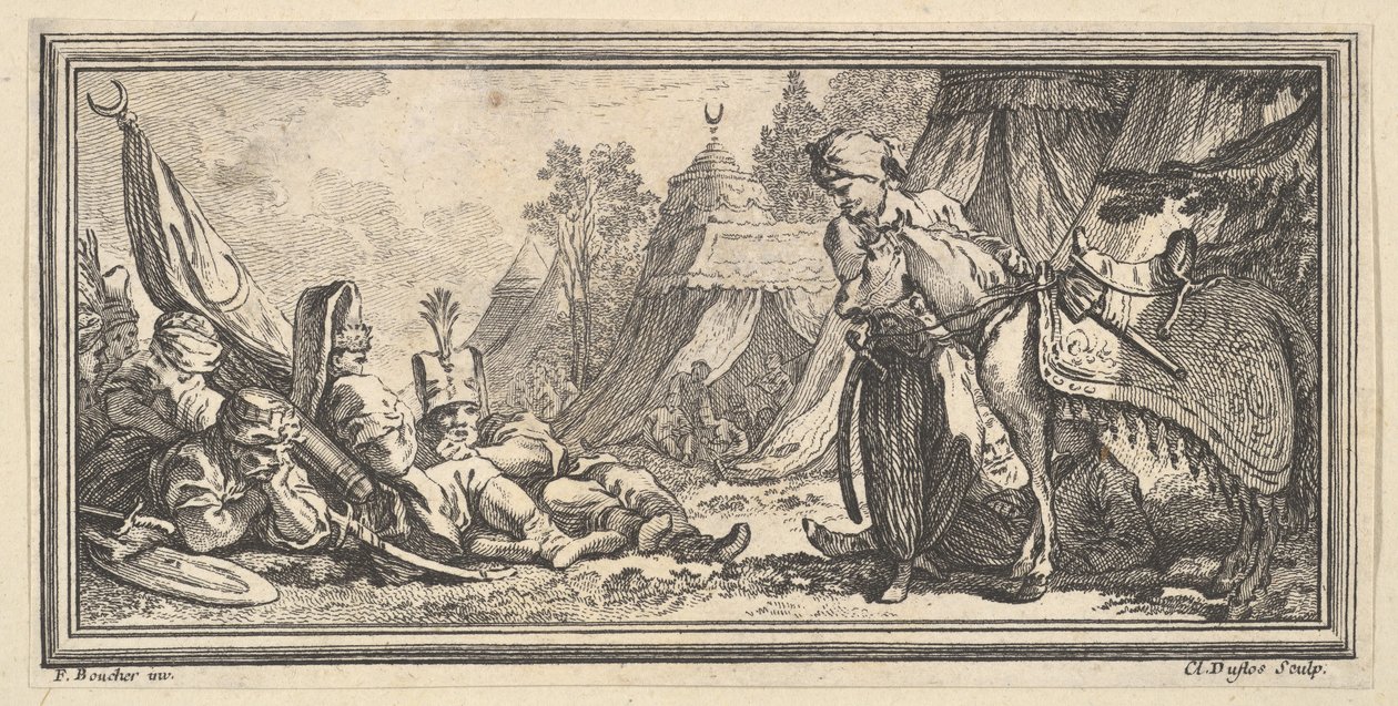Soldats turcs au repos - Claude Augustin Duflos