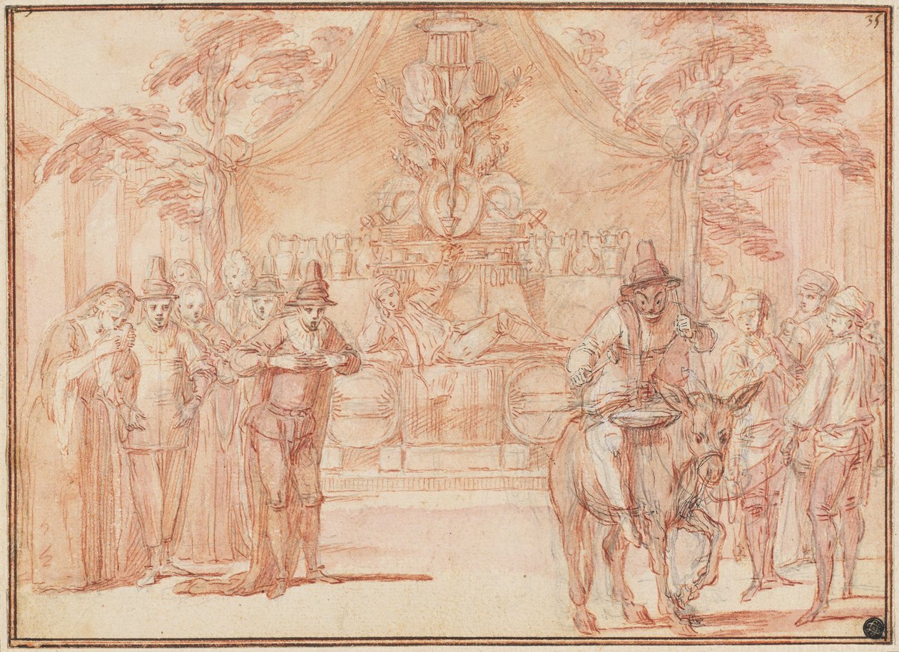 Scène de "La tombe de Maître André" - Claude Gillot
