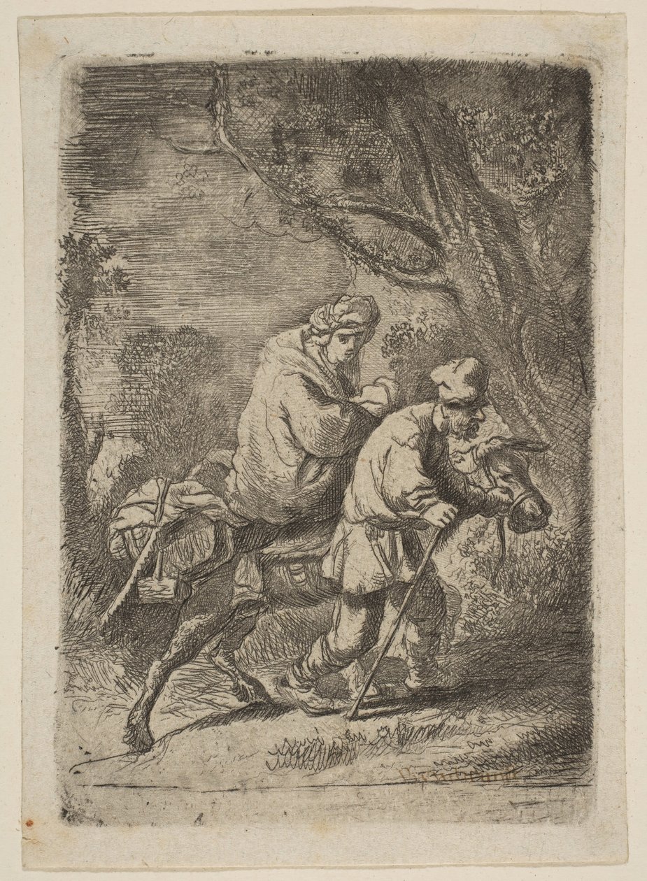 La Fuite en Égypte : Petite Plaque - Claude Henri Watelet