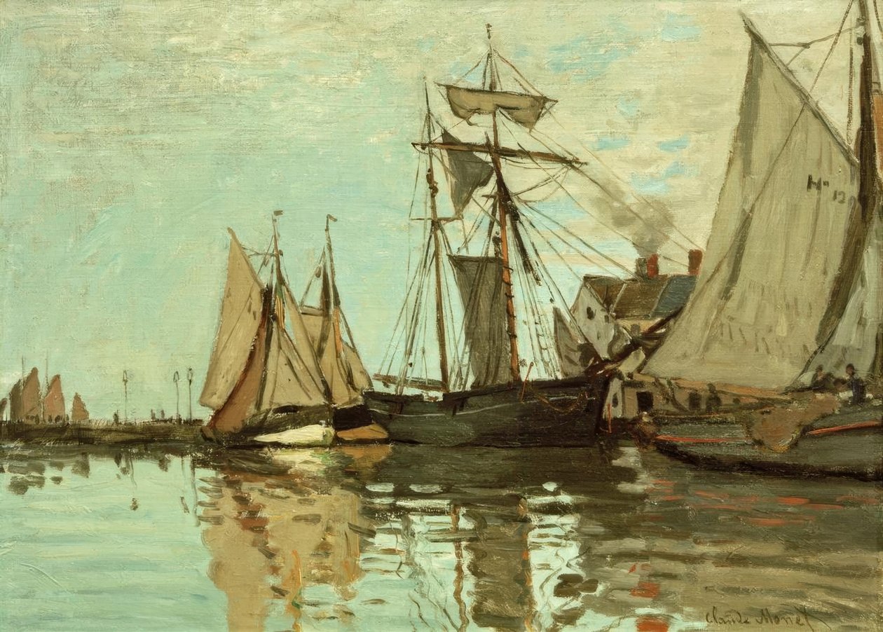 Bateaux dans le port de Honfleur - Claude Monet
