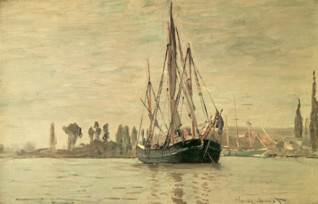 Chasse-marée à l’ancre (Rouen) - Claude Monet