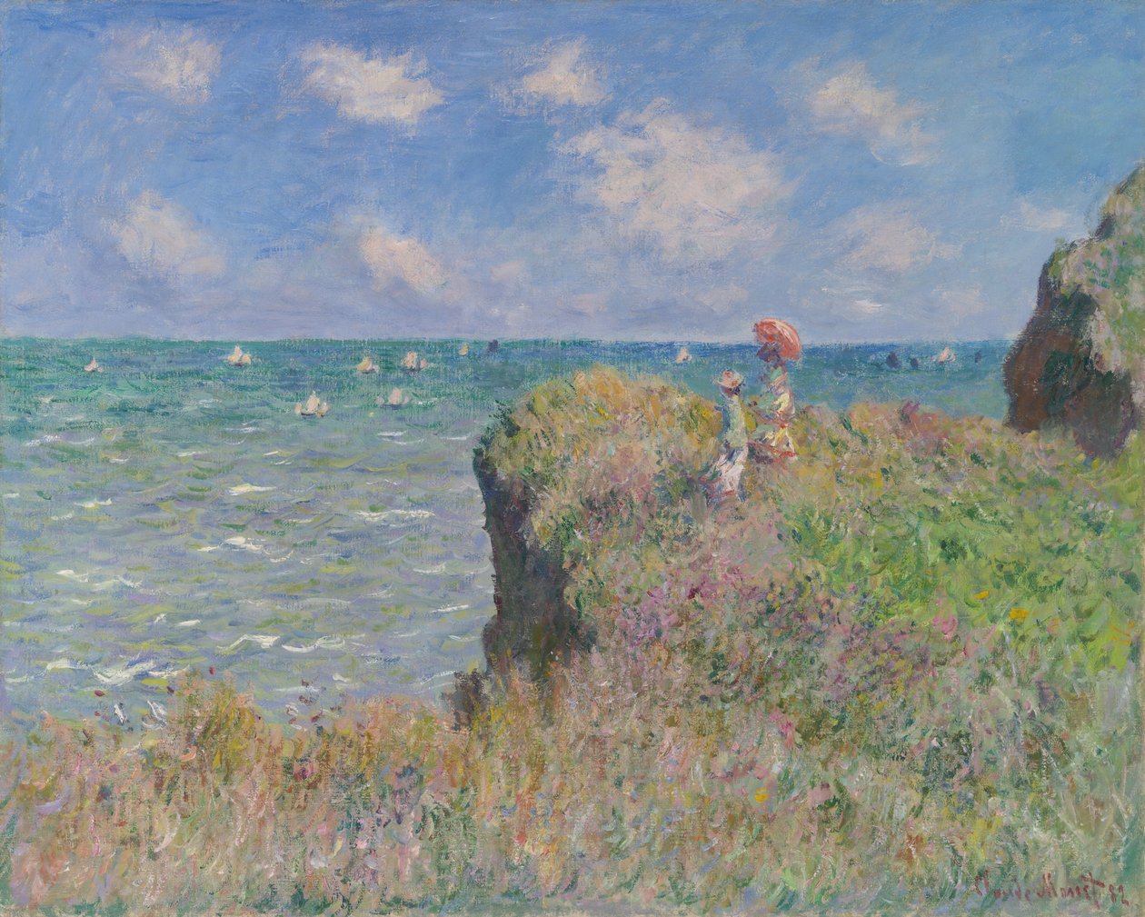 Promenade sur la falaise à Pourville, 1882 - Claude Monet