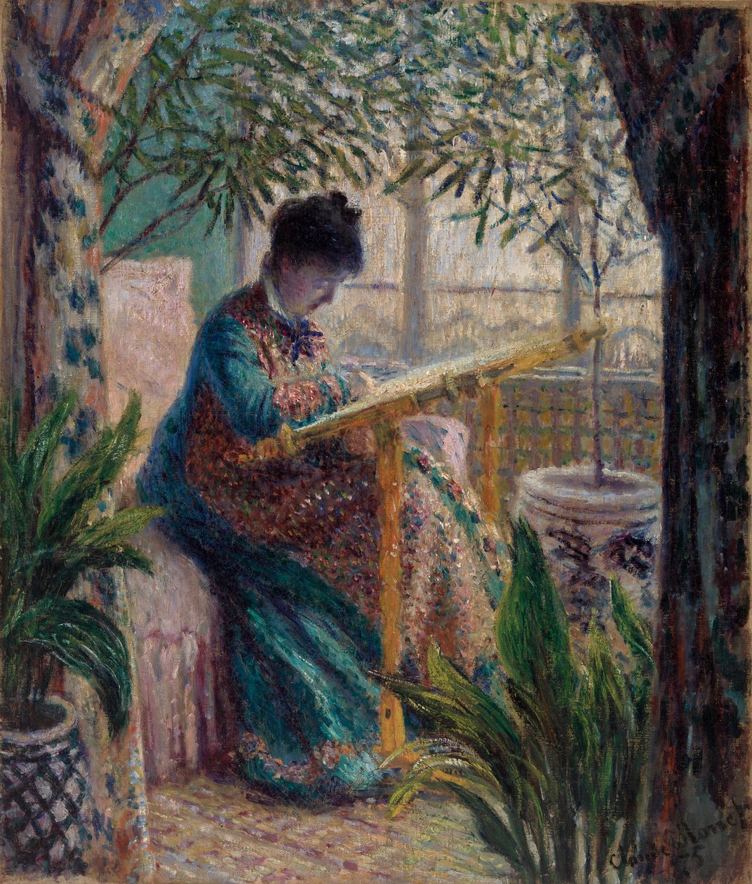 Madame Monet brodant - Claude Monet