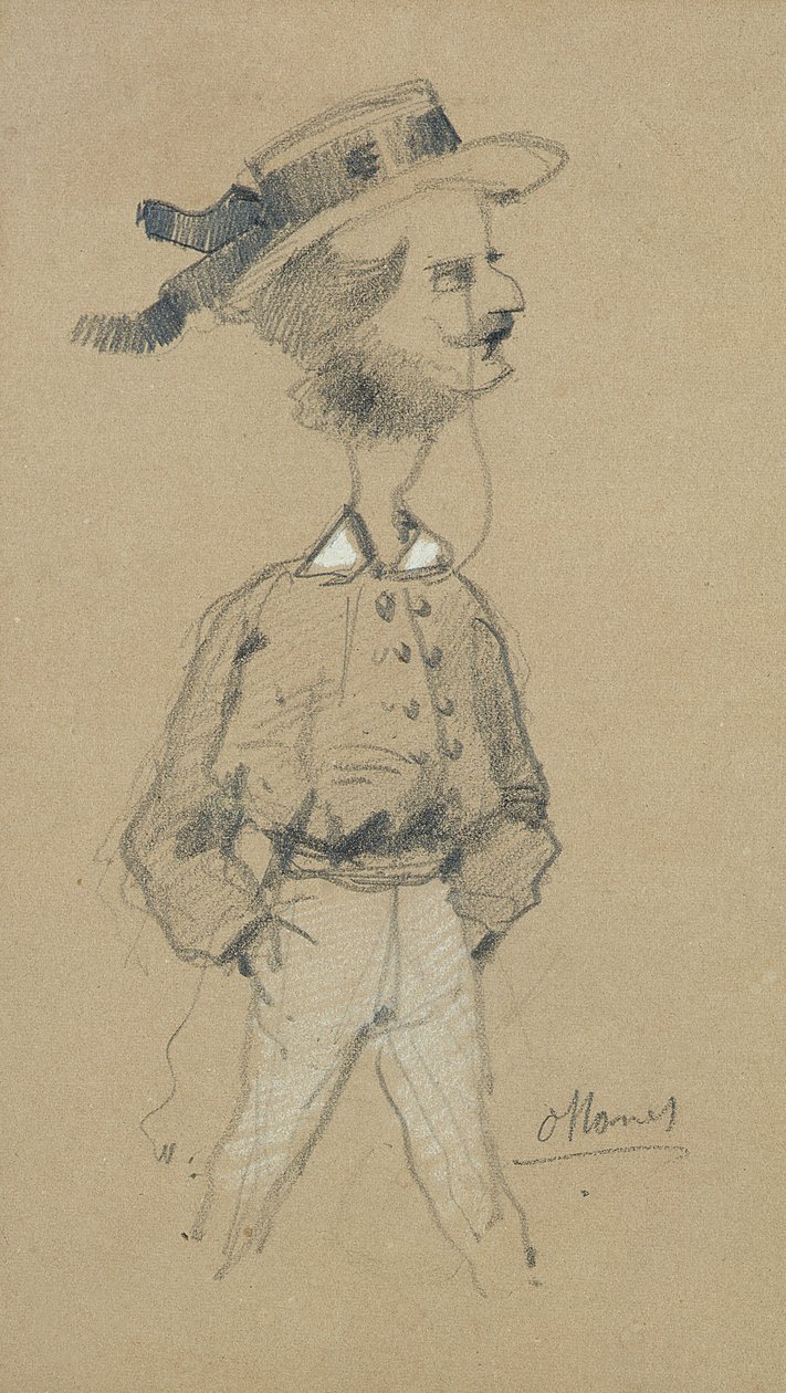 Homme avec un chapeau de canotier, 1857 - Claude Monet