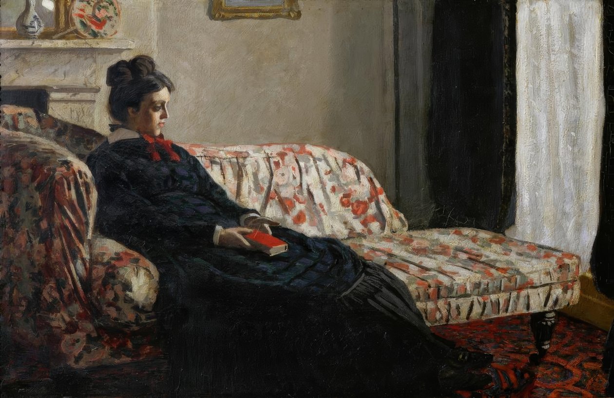 Méditation. Madame Monet sur le canapé - Claude Monet