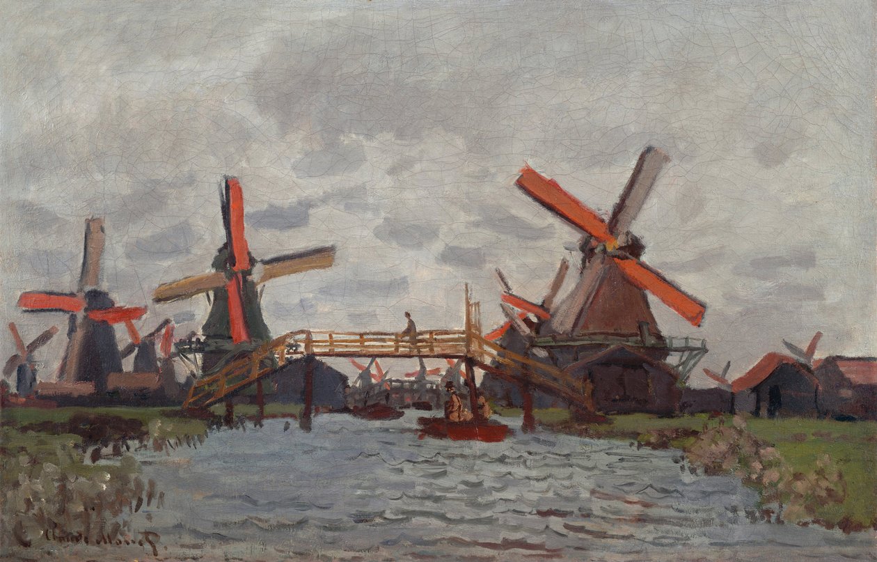 Moulins à Westzijderveld près de Zaandam - Claude Monet