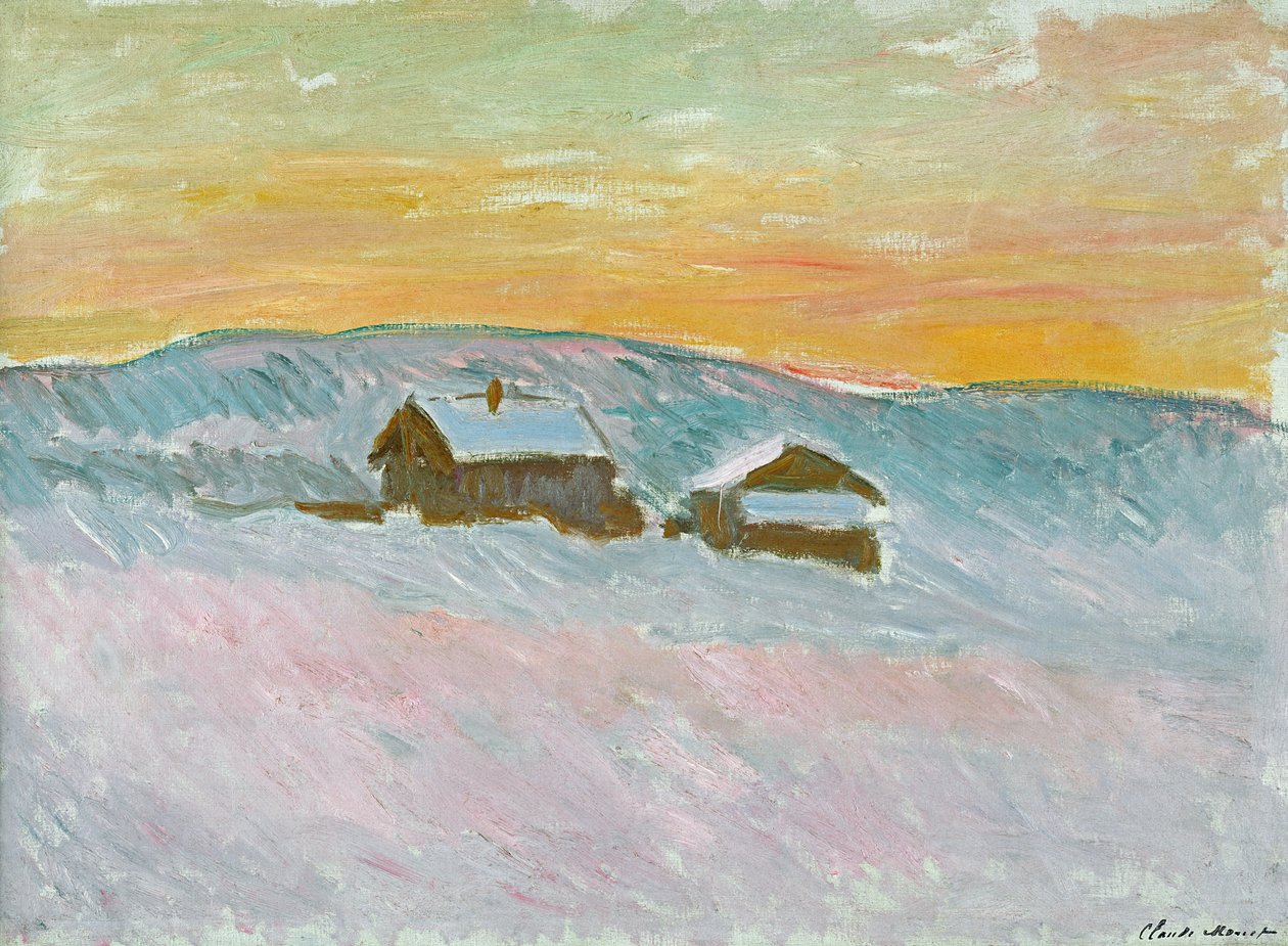 Paysage norvégien, maisons bleues, 1895 - Claude Monet