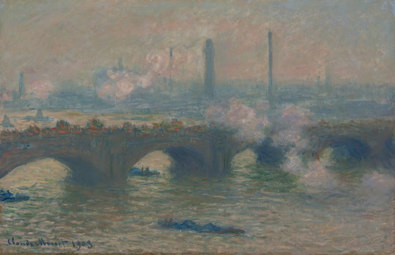 Pont de Waterloo, jour gris - Claude Monet