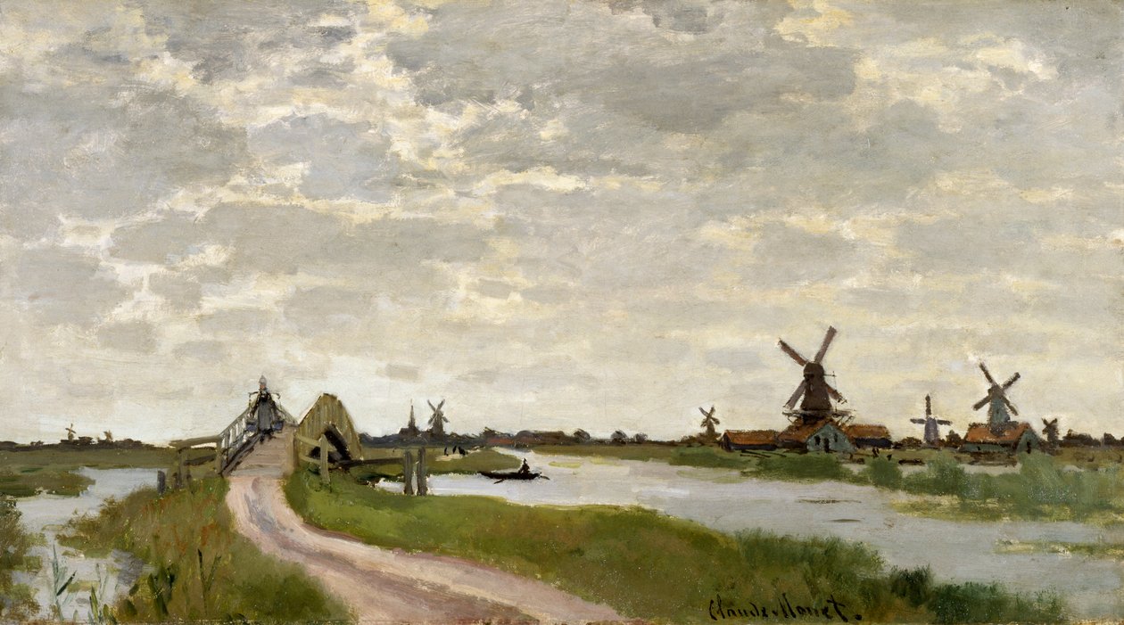 Moulins à vent près de Zaandam - Claude Monet