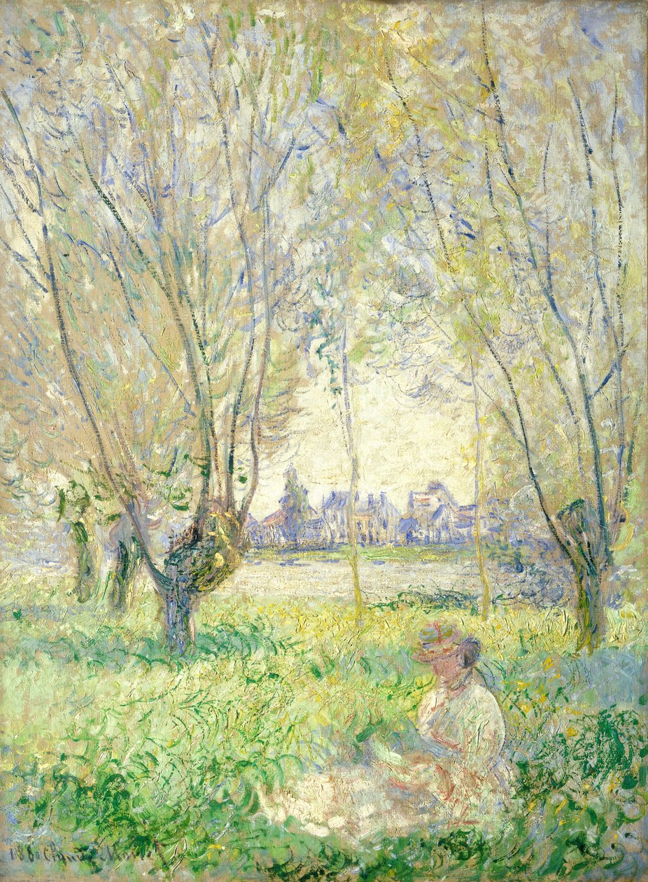 Femme assise sous les saules - Claude Monet