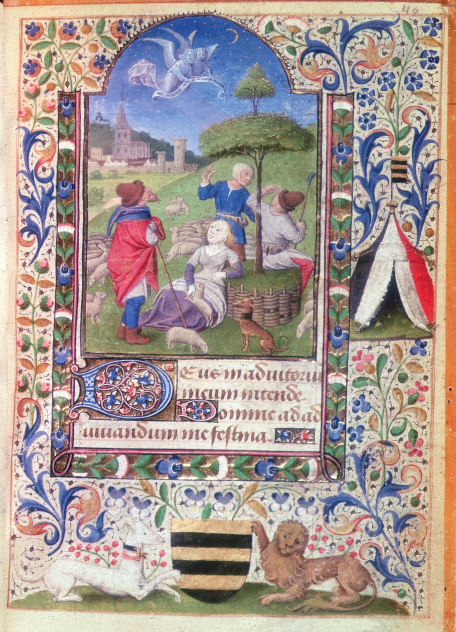 Codex 1929, f.40 : Annonciation aux bergers, 1450-75 - Coeting Master