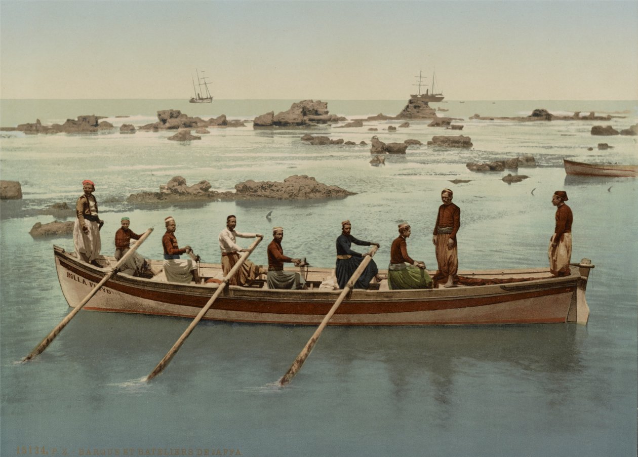 Bateliers, Jaffa, Israël, vers 1890-1906 - Company Photoglob