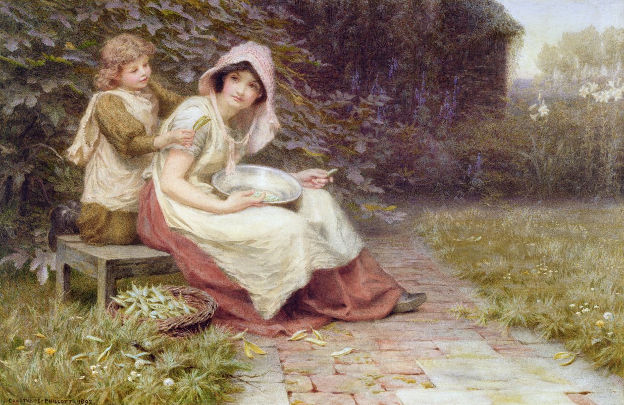 Écosser des pois - Constance Phillott