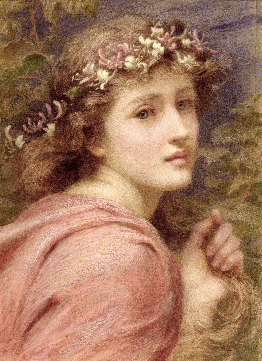 Avec des fleurs nues ornées délicatement; Dont les tendres mèches tremblent à chaque souffle sous le ciel, 1894 - Constance Phillott