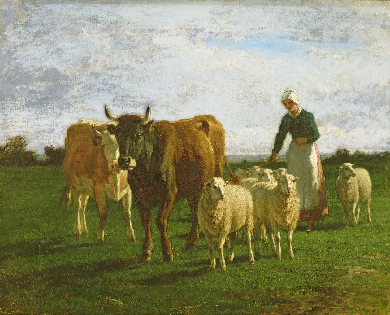 Soirée, Conduite de bétail, 1859 - Constant Emile Troyon