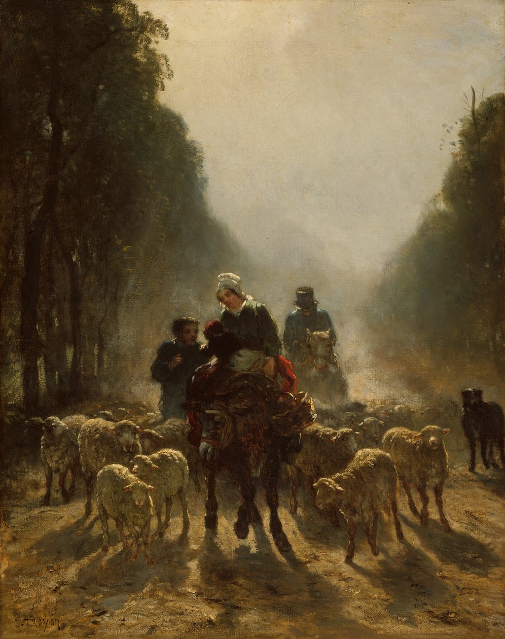 La route du marché, 1858-59 - Constant Troyon
