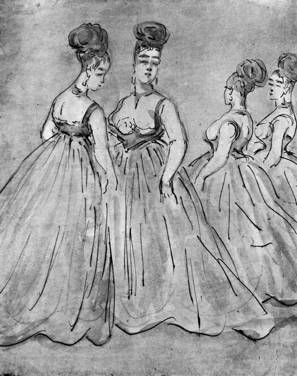 Quatre dames, 19ème siècle, 1930 - Constantin Guys