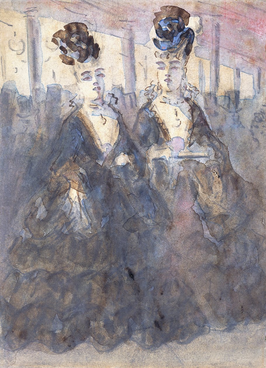 Deux Lorettes au théâtre - Constantin Guys