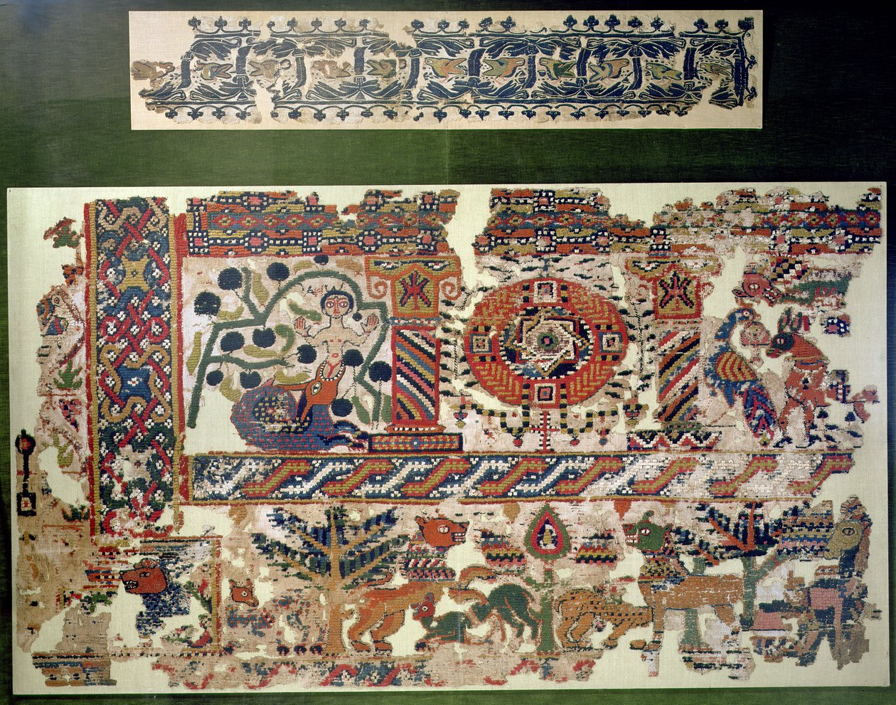 Fragment de textile représentant Jonas et la Baleine - Coptic