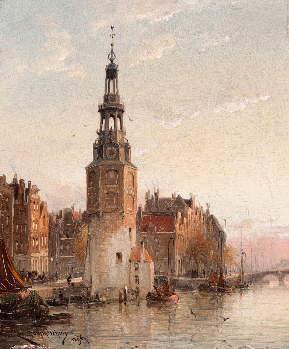 La tour Montelbaan à Amsterdam - Cornelis Christiaan Dommersen