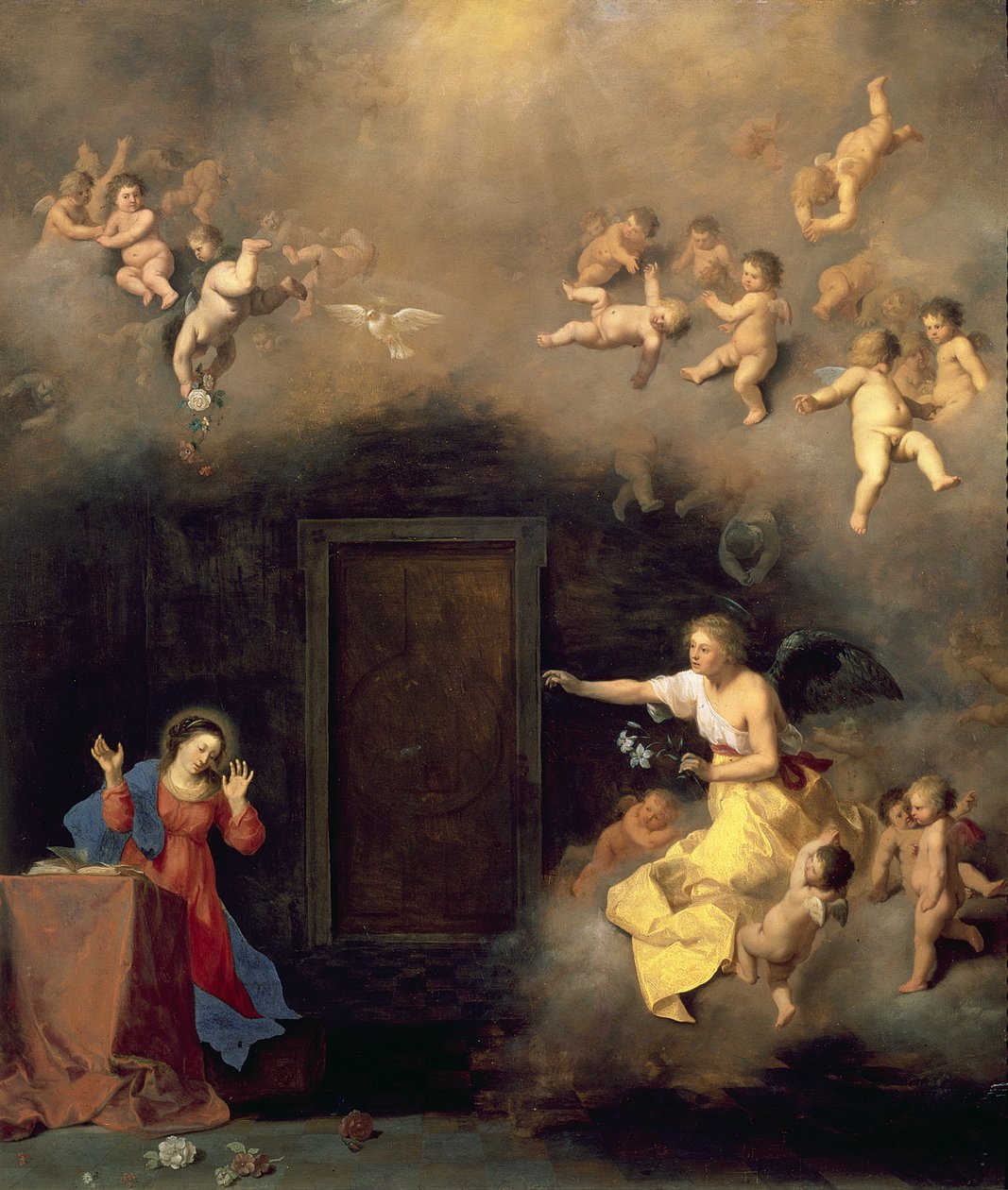 Annonciation - Cornelis van Poelenburgh or Poelenburch