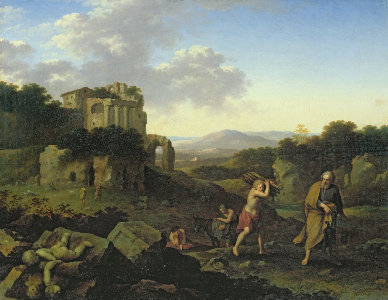 Paysage avec Abraham et Isaac - Cornelis van Poelenburgh or Poelenburch