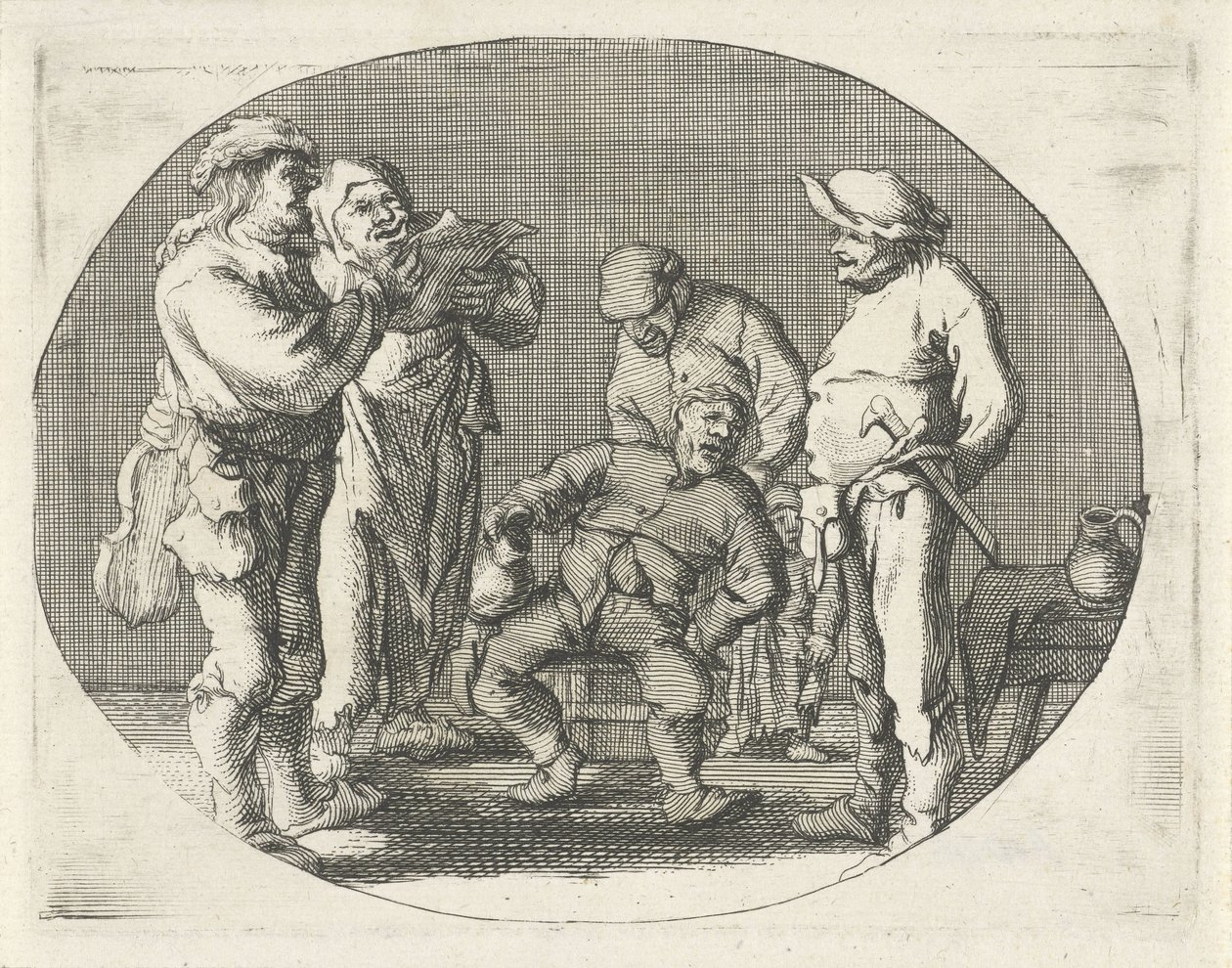 Groupe de paysans chantant - Cornelis A. Hellemans