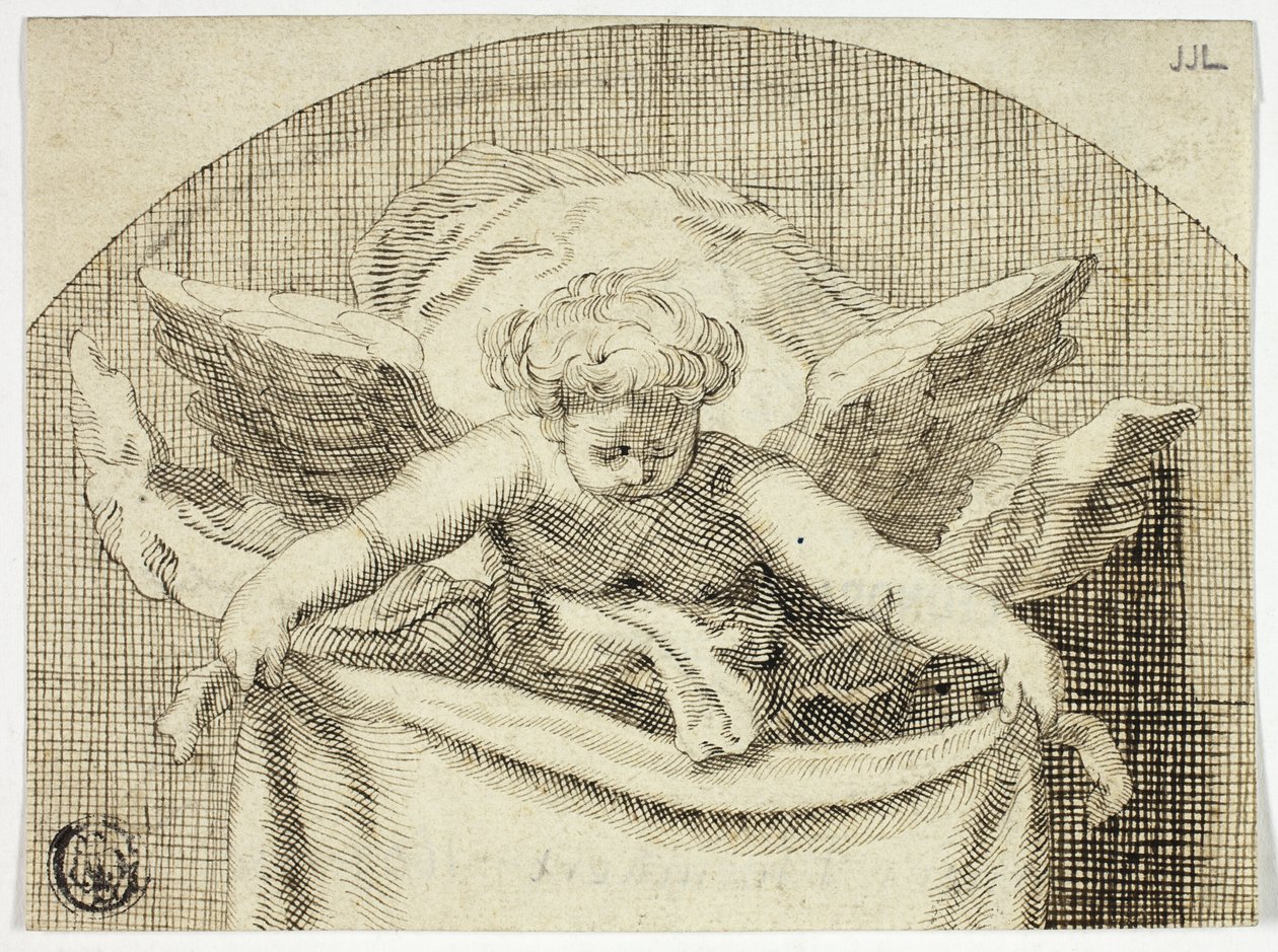 Putto Holding Sudarium - Cornelis Bloemaert