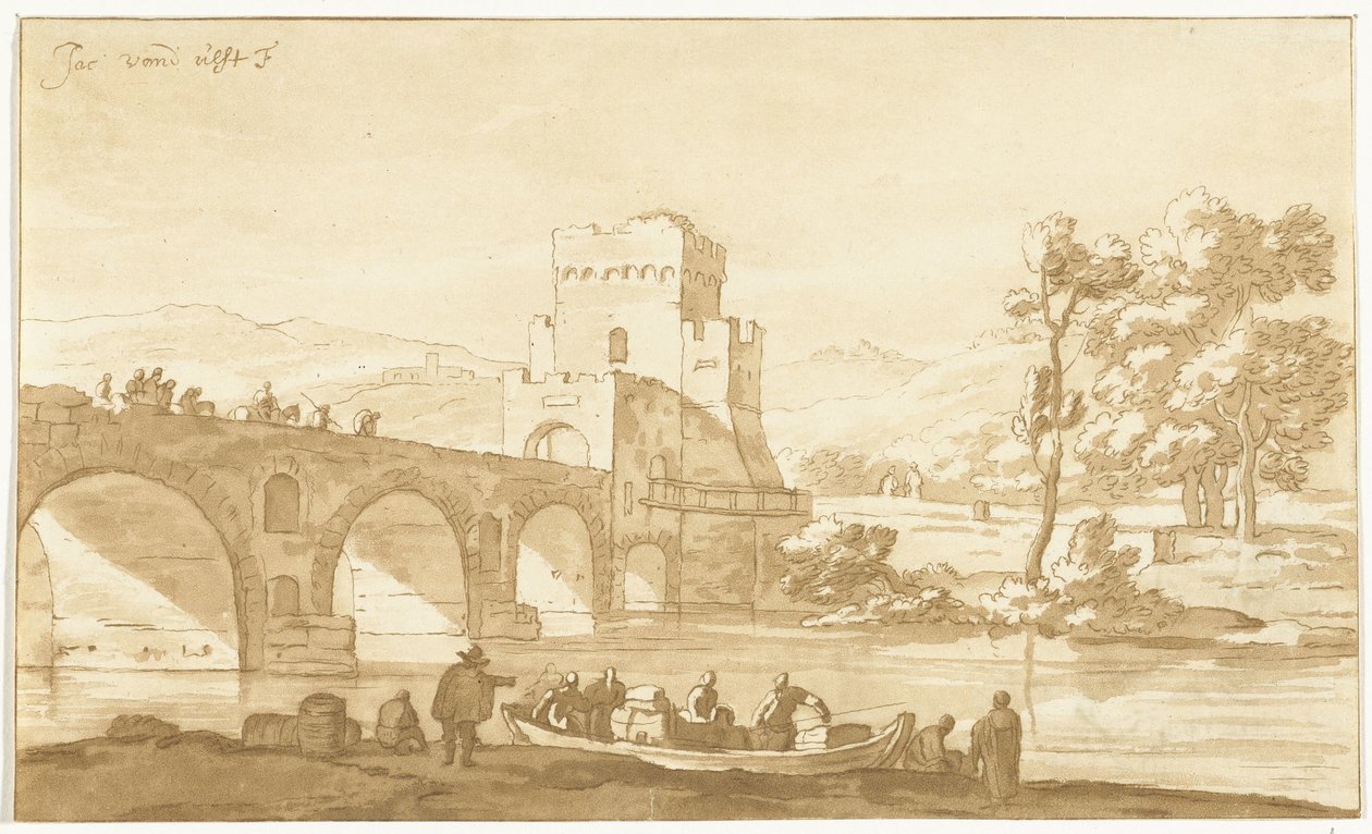 Ponte Molle près de Rome - Cornelis Brouwer