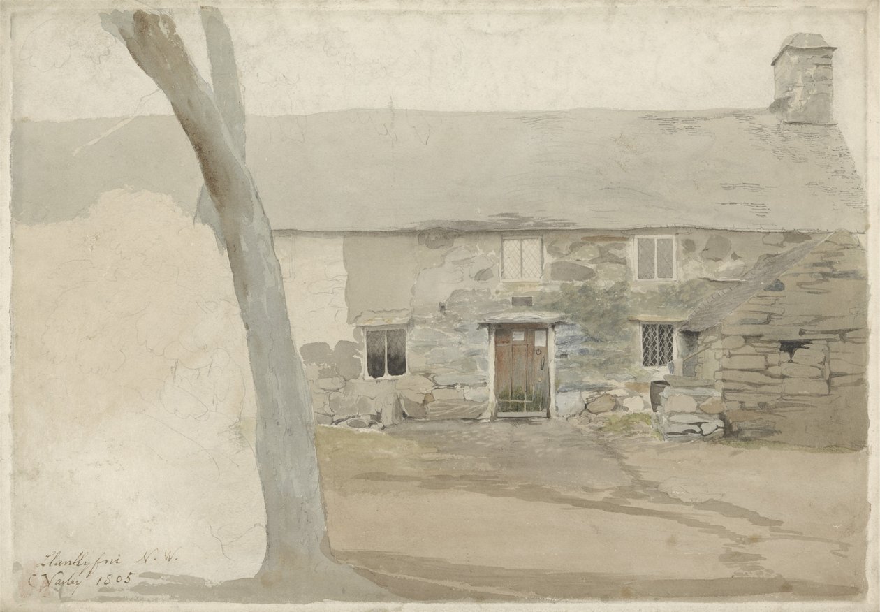 Cottages à Llanllyfni, nord du Pays de Galles, 1805 - Cornelius Varley