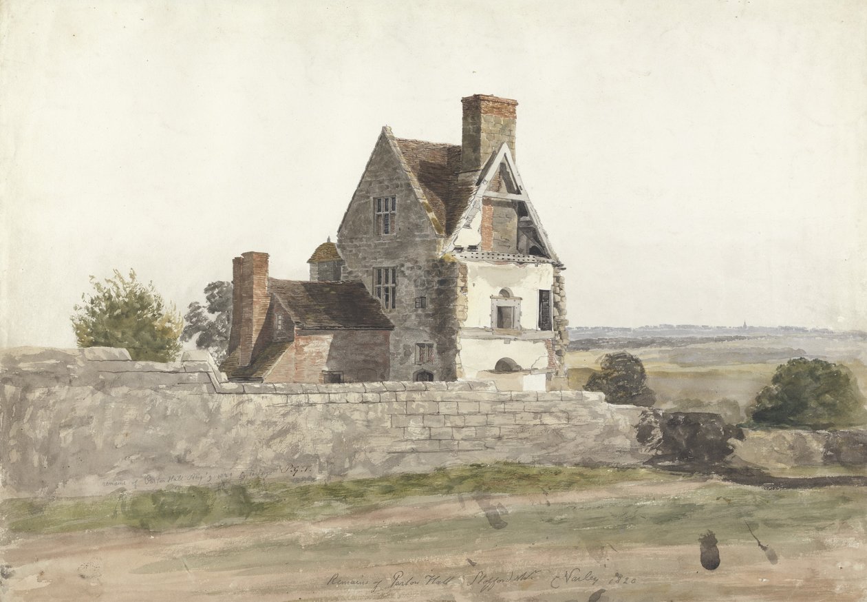 Vestiges de Parton Hall, Staffordshire, 1820 - Cornelius Varley