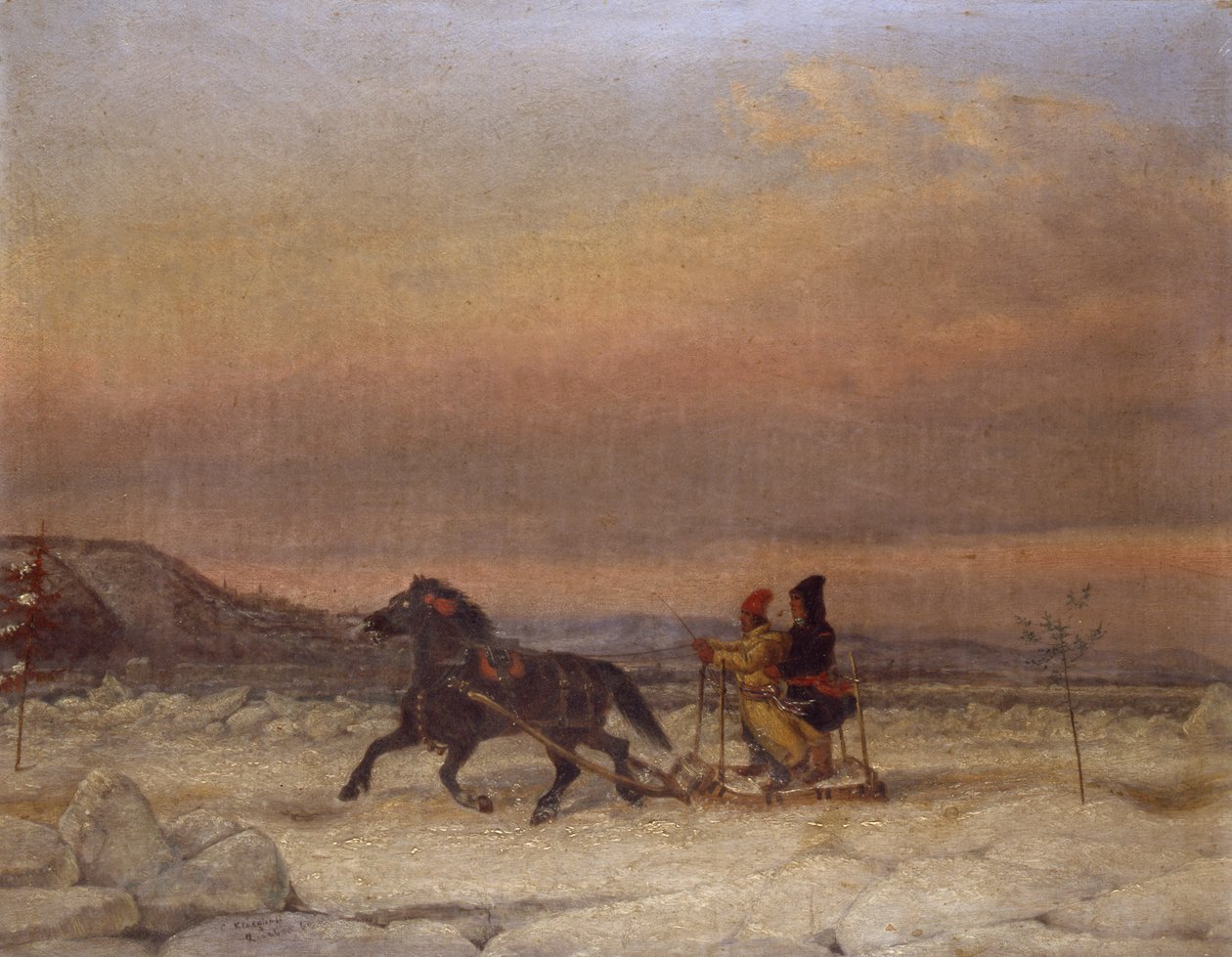 Traîneau dans la neige - Cornelius Krieghoff