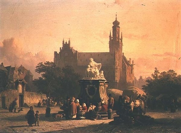 Une place de ville - Cornelius Springer