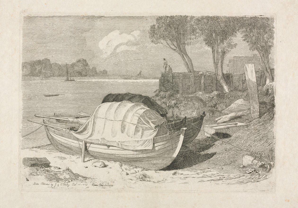 Deux bateaux de pêche échoués - Cornelius Varley