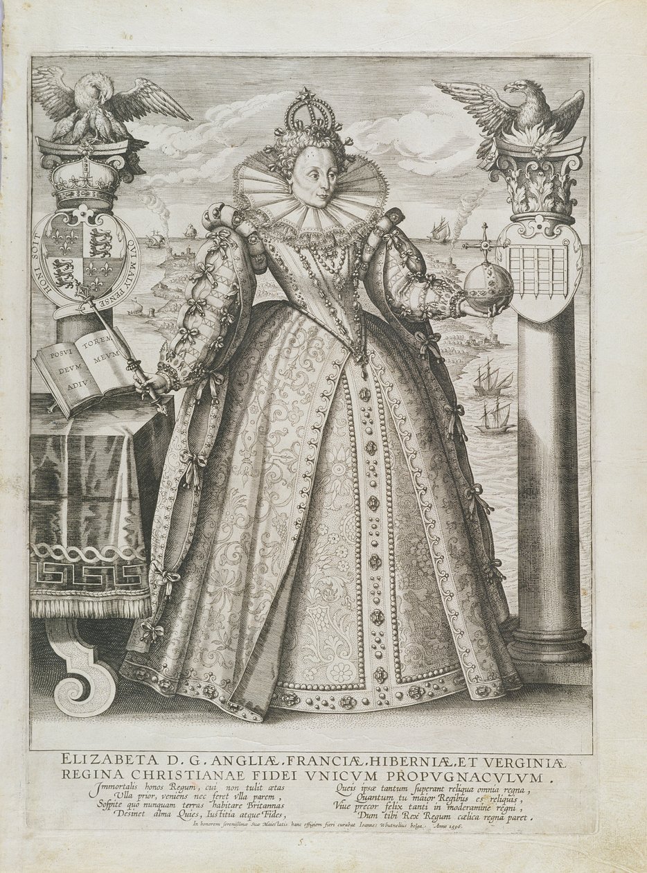 Portrait de la reine Élisabeth (1533-1603) 1596 - Crispin  Passe