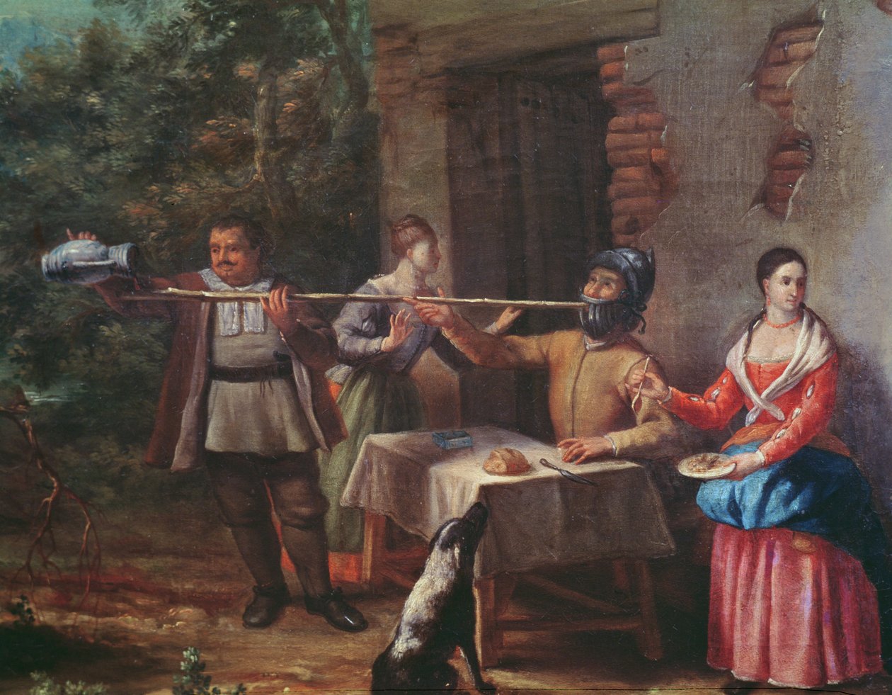 Don Quichotte buvant à une auberge - Cristobal Valero