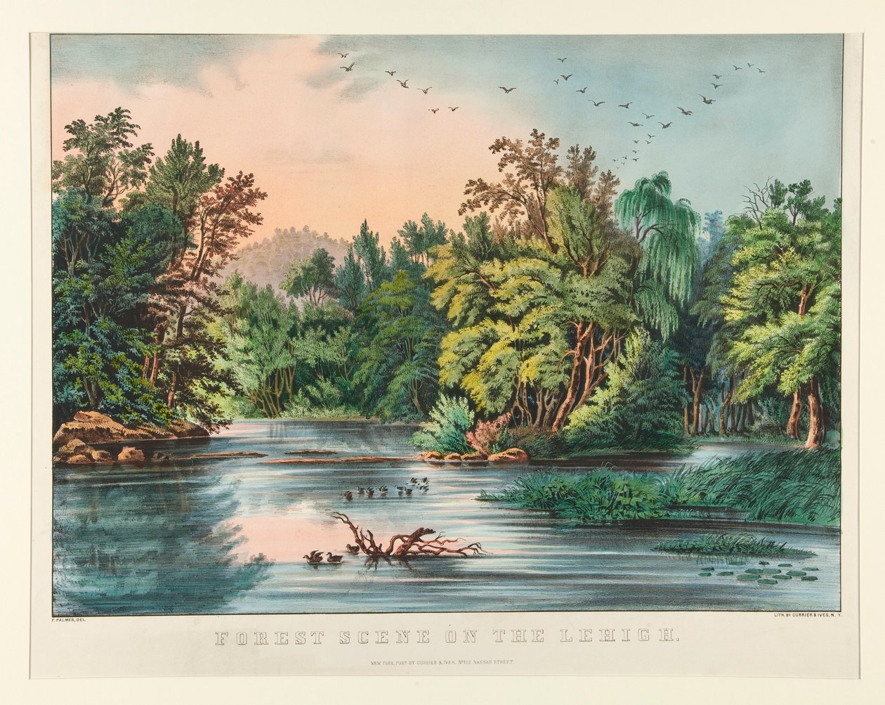 Scène de Forêt sur le Lehigh - Currier and Ives