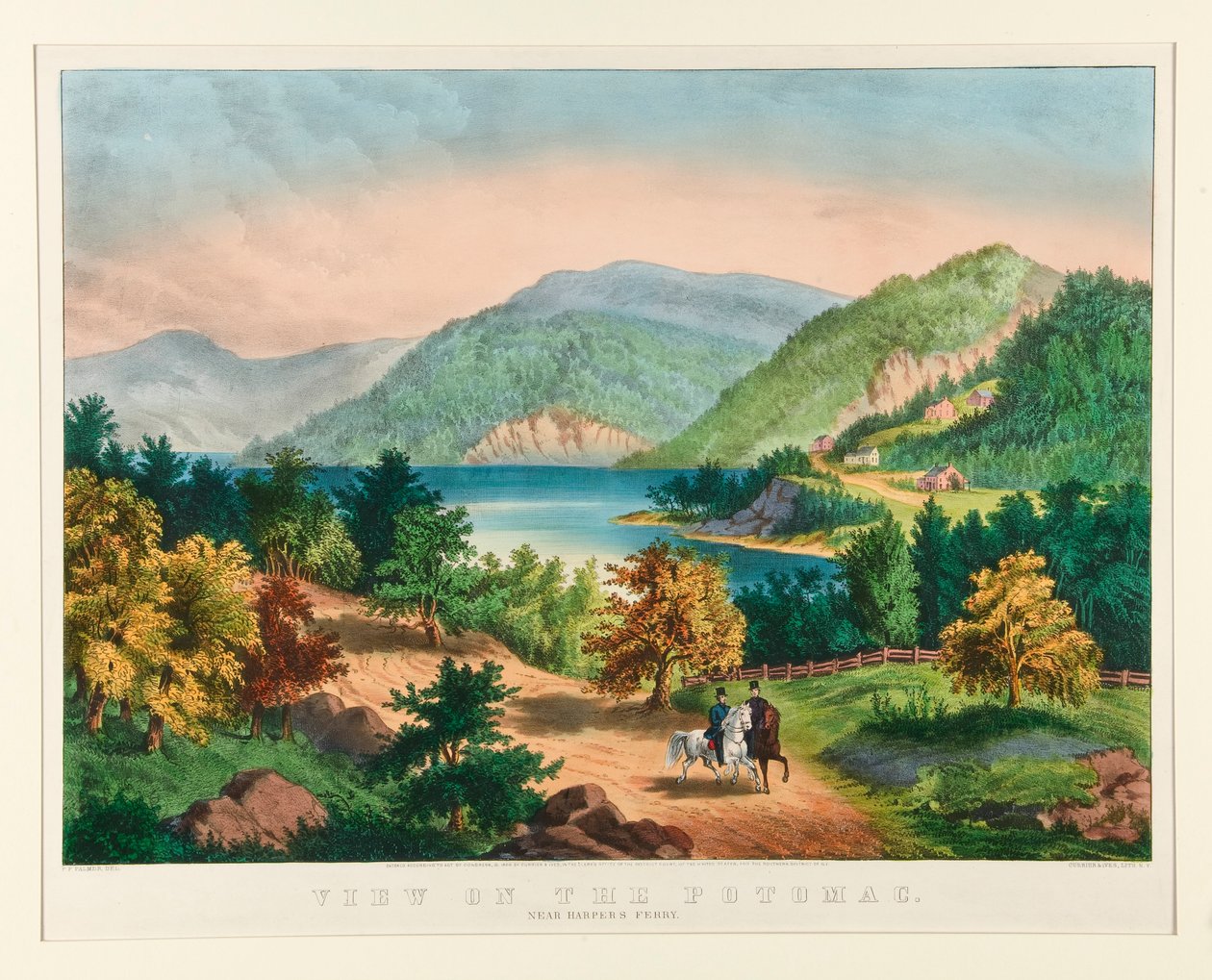 Vue sur le Potomac près de Harper - Currier and Ives