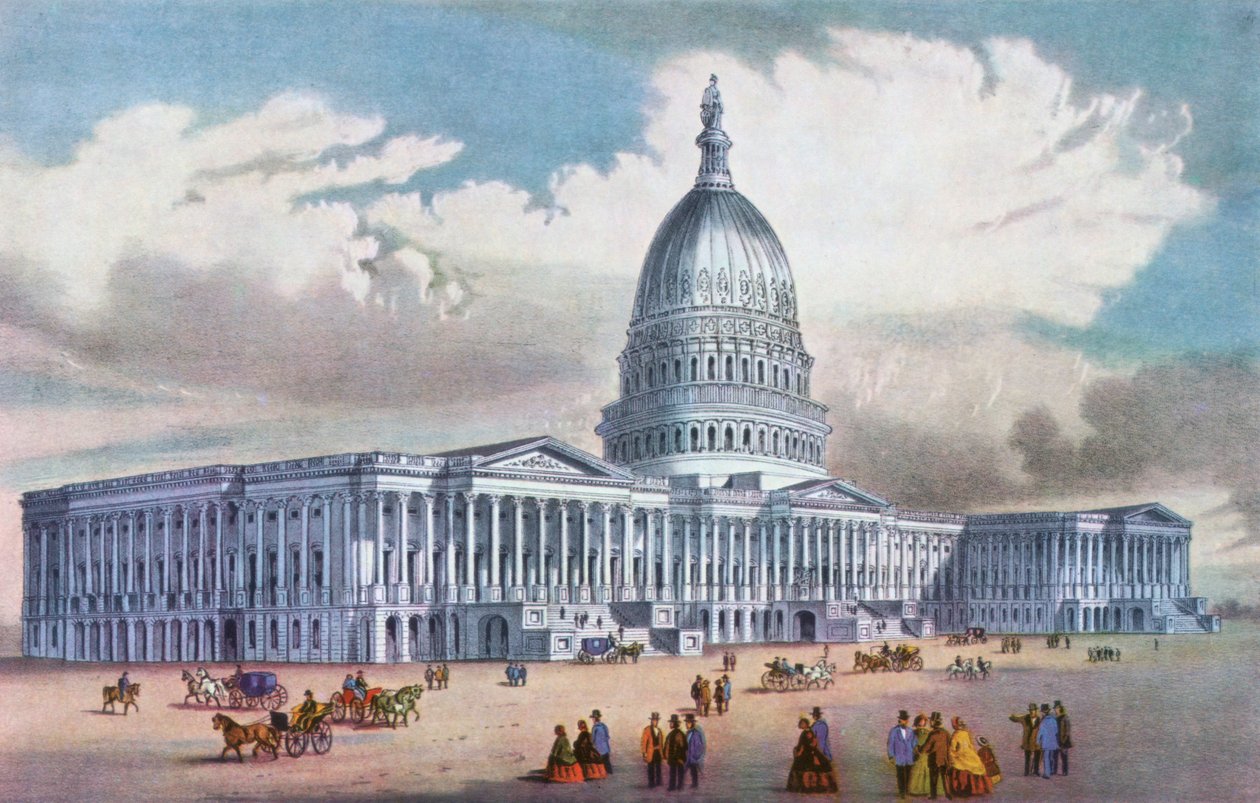 Washington, Capitole des États-Unis, 19ème siècle - Currier and Ives